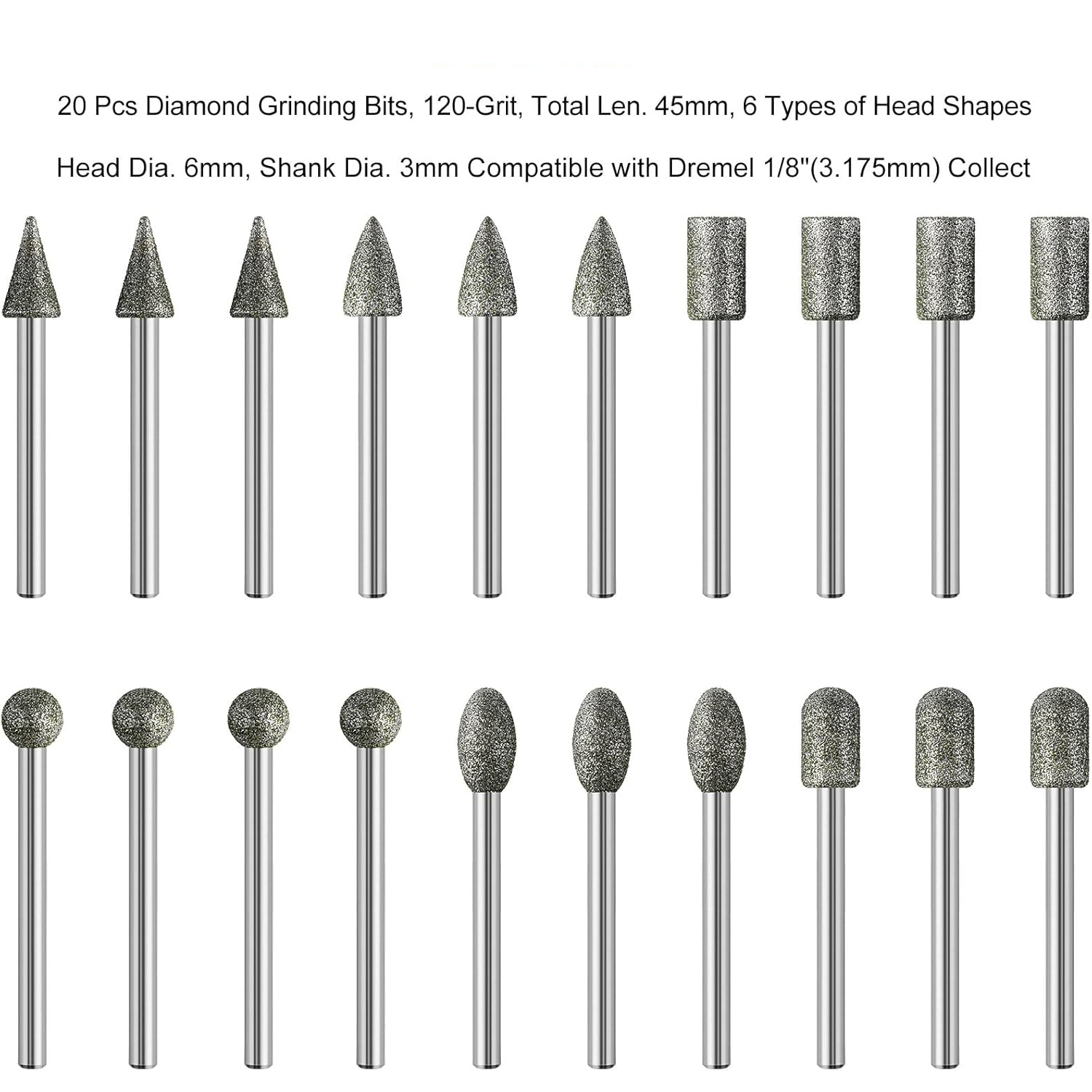 20Pcs 120 Grit Diamond Grinder - Power Tools Accessories ulasan dan harga