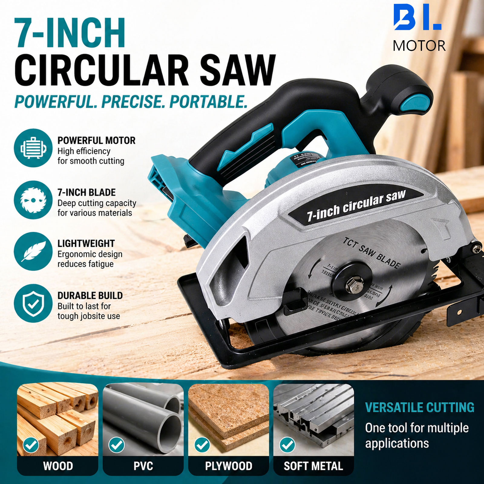 New 7Inch 185mm Brushless Elec - Circular Saw Cordless ulasan dan harga